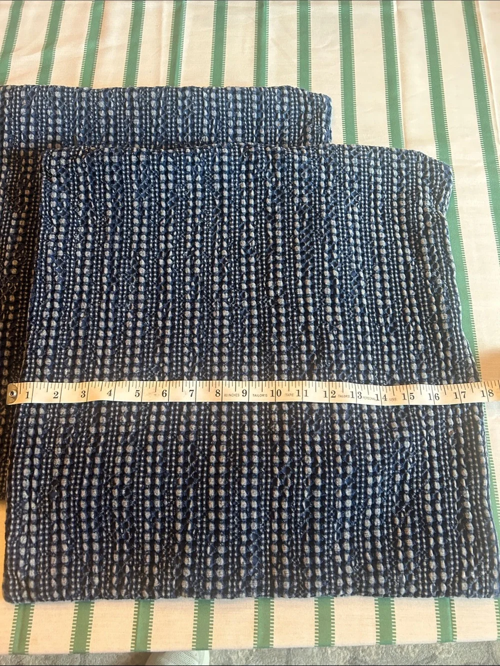 Pottery Barn Honeycomb Textured Pillow Cover, Lot of 2, Sailor Navy Blue, 18” - Picture 2 of 10
